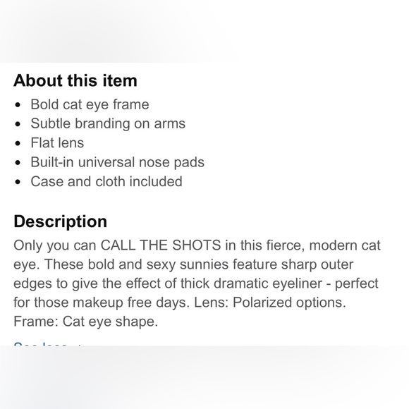 Quay Australia CALL THE SHOTS Cat Eye Sunglasses